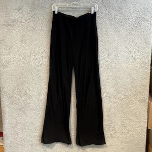 Lunya Cool High Rise Pant Black Wide Leg Luxe Casual Basics - MEDIUM